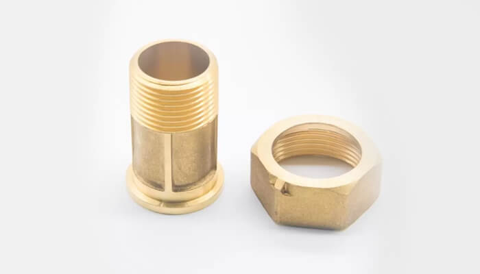 Brass nipple and locknut set
