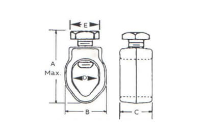 Universal ground rod clamp drawing